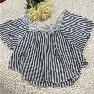 Madewell Navy and White Striped Top